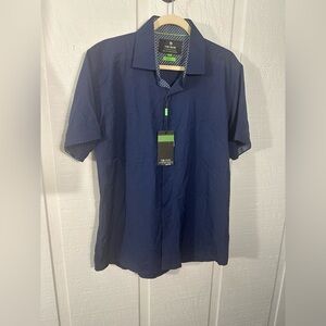 TOM BAINE Men's Slim Fit Short Sleeve Performance Button Down Shirt Size XL NWT